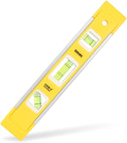DOWELL 9 Inch Magnetic Box Level Torpedo Level,3 Different Bubbles/45°/90°/180°Measuring Shock Resistant Torpedo Level