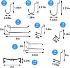 143PCS Pegboard Organizer Kit, Pegboard Hooks Set, 1/8 & 1/4 inch Assortment, Peg Board Bins, Peg Locks