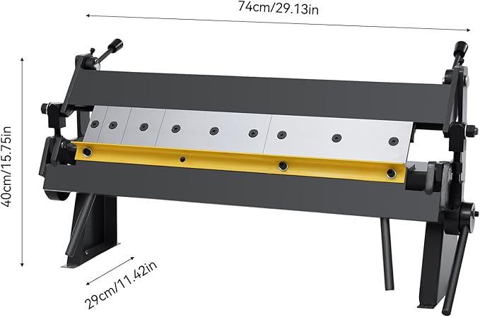 1-24'' Pan & Box Brake, 0-135° Bending Angle Sheet Metal Bender Folder Former Capable of Handling 20 Gauge Low Carbon Steel with Removable Fingers for Bending Carbon Steel Copper Aluminum Plates