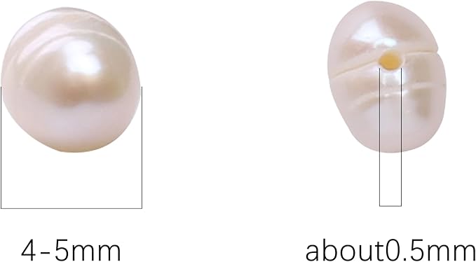 Natural Pearl Beads Potato 4-5mm White Freshwater Cultured Loose Gemstone Beads for DIY Jewelry Making 13.8''/Strand HQ