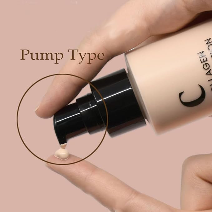 PS.PRETTYSKIN Collagen foundation for women, Long-Lasting Perfect Cover UV protection SPF15, Korean makeup with Titanium Dioxide 100ml/3.38fl.oz. (#21)-VeraVaultWomen