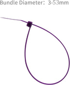 XINGO 100PCS Cable Zip Ties Heavy Duty, Premium Nylon Plastic Wire Ties with 50 Pounds Tensile Strength, Self-Locking Black Nylon Zip Ties for Indoor and Outdoor (8 inch, Purple)