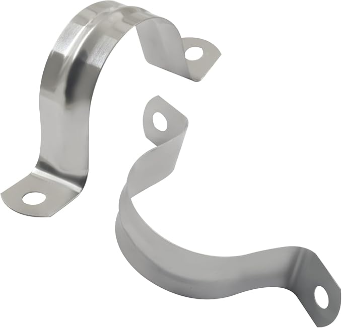 Hordion 10Pcs 1-9/16" Two Hole Strap U Bracket, M40 Rigid Pipe Strap Stainless Steel Conduit Clamp for Fixing Pipe