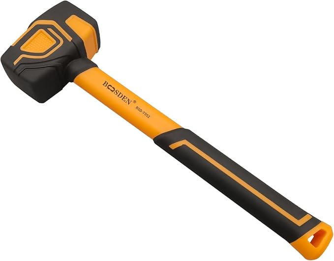 BOOSDEN Rubber Mallet, 10 oz Rubber Mallet Hammer, Rubber Hammer with Hook, Mallet Hammer with Solid Head & Ergonomic Grip Handle, Soft Face Hammer, No Damage for Flooring, Woodworking and Camping