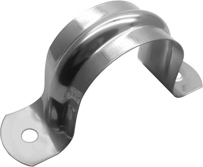 Nge 1.5inch Rigid Pipe Strap Clamp-Two Hole Strap-U Bracket Tube Clip-Stainless Steel Heavy Duty Pipe Fasten Holder-Secures Conduit，20Pcs（50mm), For 1.5in Inner Diameter Water Pipe