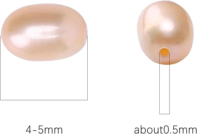 Natural Pearl Beads Rice 4-5mm Pink Freshwater Cultured Loose Gemstone Beads for DIY Jewelry Making 13.8''/Strand HQ