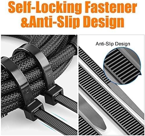 Black Zip Ties 100 Pcs,TDEBSSY 4.8mm Wide 20in Long 70lb Heavy Duty Cable Ties Self Locking Nylon Zip Ties UV Resistant Strong Wire Ties with 32 kg Tensile Strength (20in/70lbs)