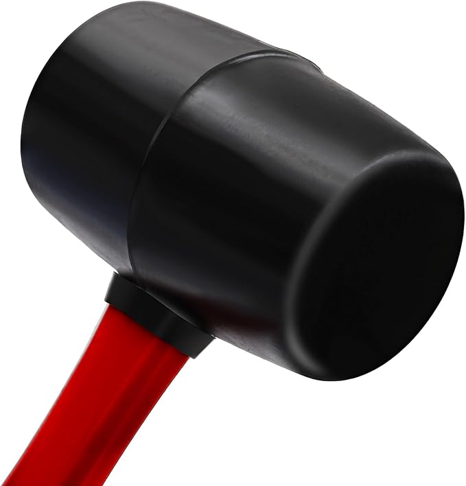 Peohud 3 Pack Rubber Mallet Hammer, 24/16/8 Oz Durable Camping Hammer with Fiberglass Handle, Soft Blow Mallet for Flooring, Tent Stakes, Woodworking, Construction and Home Renovation