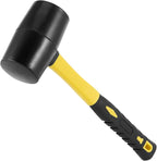 3 PCS 16 OZ Black Rubber Mallet Hammer, Rubber Mallet with Non Slip Handle for Camping, Woodworking and Flooring