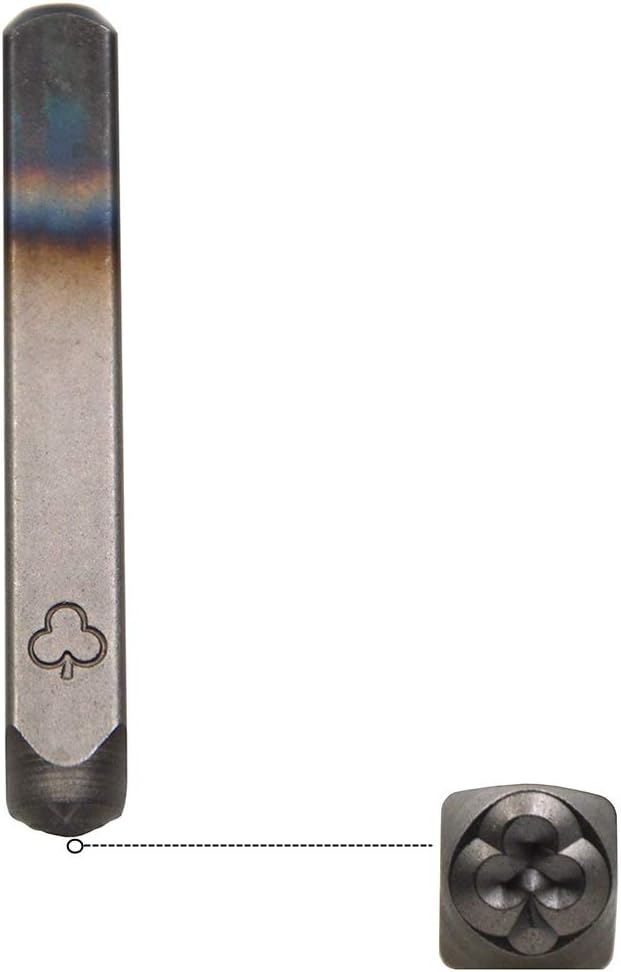 WKSTOOL Spades Symbol Logo Duty Steel Stamp 1/4" (6mm) Hand Stamping Character Mark Code Alphabet Punch Kit for Bracelet Ring Jewelry Sheet Metal Plate Making Mold Die