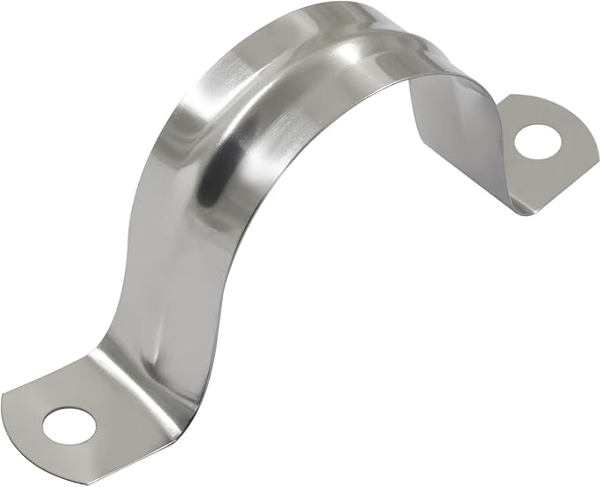 Hordion 10Pcs 1-9/16" Two Hole Strap U Bracket, M40 Rigid Pipe Strap Stainless Steel Conduit Clamp for Fixing Pipe