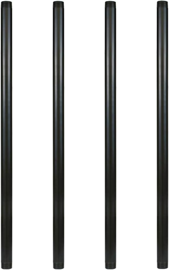 GeilSpace 1" x 42" Pre-Cut Black Metal Pipe, Industrial Steel Fits Standard One Inch Black Threaded Pipes and Fittings - Vintage DIY Industrial Shelving (1" × 42")