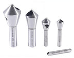 Accusize Industrial Tools 5 pc 90 Deg 0-Flute HSS Countersink & Deburring Tool Set, Pilotless Type, 0206-0490
