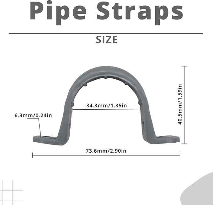 1 Inch 15pcs PVC Pipe Straps Reliable 2-Hole Plastic Conduit Clamps for Secure and Organized Mounting of PVC Pipes Conduits, and Cables UL Certified for Safety