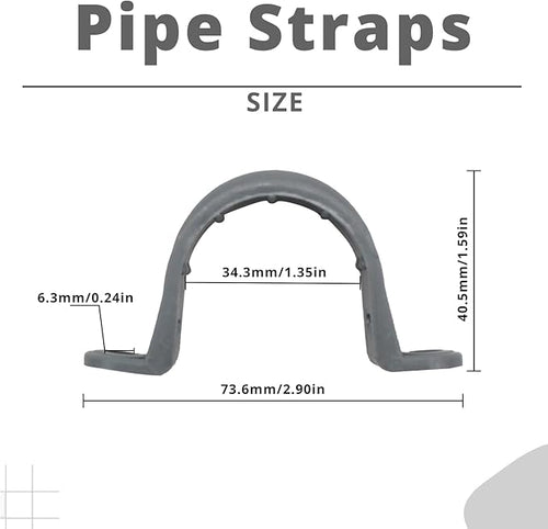 1 Inch 15pcs PVC Pipe Straps Reliable 2-Hole Plastic Conduit Clamps for Secure and Organized Mounting of PVC Pipes Conduits, and Cables UL Certified for Safety