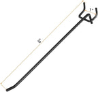 HARFINGTON 25pcs Pegboard Shelving Hooks 8" Stainless Steel Peg Board Display Hook Hanging Holders Wall Mount Organize Tools for Workbench Garage Kitchen Store, Black