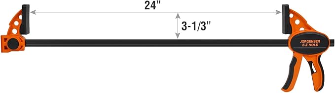 Jorgensen 24" One Hand Clamp/Spreader - 2-pack, Medium Duty, E-Z Hold Bar Clamps Set