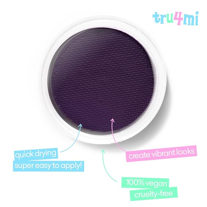 '-Water Activated Eyeliner -Wet Liner Makeup - Smudge Proof Face Body Paint Long Lasting Formula- “TruAmethyst” Dark purple -10g/container