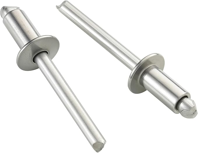 450pcs 1/8" x 1/4" Aluminum Blind Rivets, 3.2 x 6mm Pop Rivets,Rivets for Metal,Silver