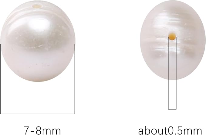 Natural Pearl Beads Potato 7-8mm White Freshwater Cultured Loose Gemstone Beads for DIY Jewelry Making 13.8''/Strand HQ