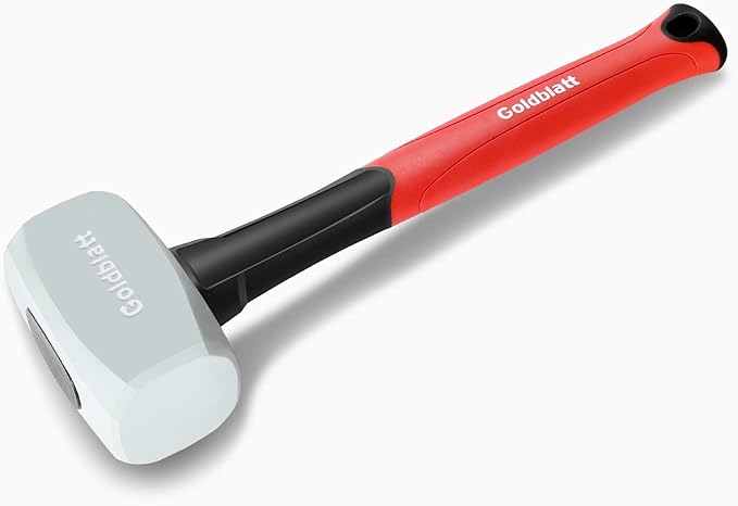 Goldblatt Rubber Mallet 16 oz. Low Recoil Rubber Hammer with Solid Head & Soft-grip Handle, Double-Faced Soft Mallets, Soft Blow Tasks, No Damage for Camping, Woodworking and Flooring | White