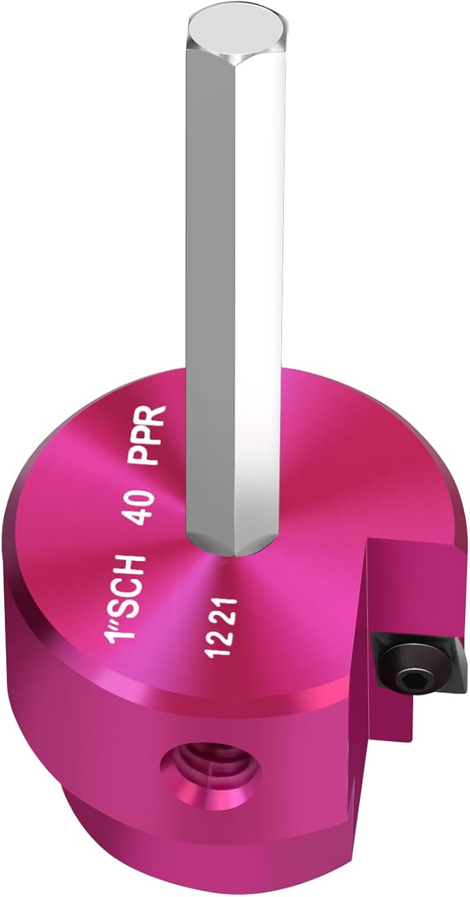 PVC Pipe Reamer 1-Inch Head,PVC Fitting Saver with 1/4-Inch Hex Shaft,Socket Saver Plastic Pipe Fitting Reamer Plumbing Tool for Schedule 40 CPVC ABS Scoket Hub Removing,Fit 1/2" Drills