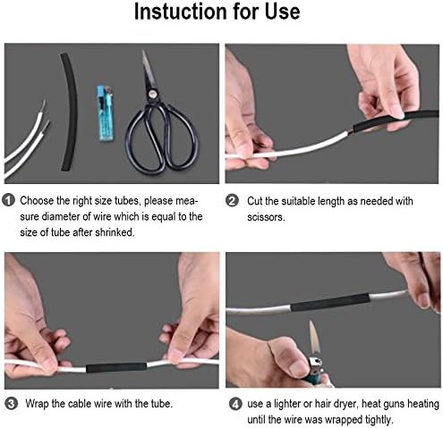 1 inch (Diameter) 3:1 Dual Wall Adhesive Heat Shrink Tubing, Large Glue Lined Marine Cable Sleeve Tube, Premium Wire Wrap Protector for DIY by MILAPEAK (4 Feet, Black)