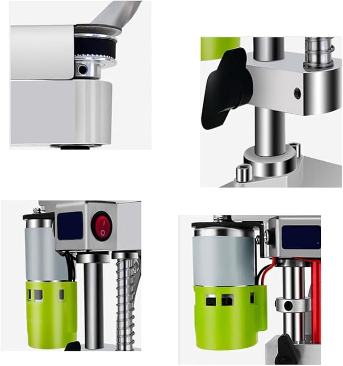 RATTMMOTOR DIY Benchtop Drilling Machine 110V-220V, Mini Desktop Variable Speed Drill Press 12mm Stroke, 3000RPM 795 Motor with Bench Vise Clamp, B10 Drill Chuck 0.6-6.5mm for CNC Machining