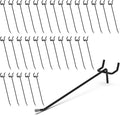 HUHOLE Pegboard Hooks 6 Inch 50PC, Black Peg Board Hooks, Fit 1/4" or 1/8" Pegboard, Ideal Peg Board Organizer Accessories for Garage Tool Organization, Wall Storage (Black, 6 Inch)