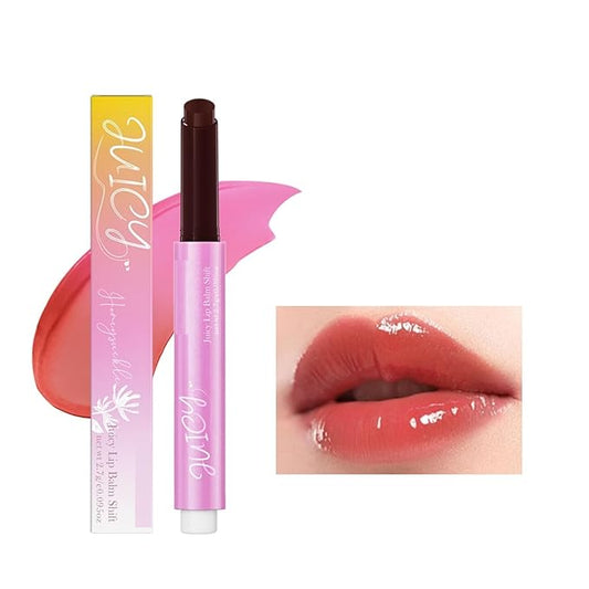 MAEPEOR Tinted Lip Balm 6 Colors Moisturizing Lip Balm Hydrating Changing Lip Gloss for Lip Care and Dry Lip (03 Honeysuckle)-VeraVaultWomen