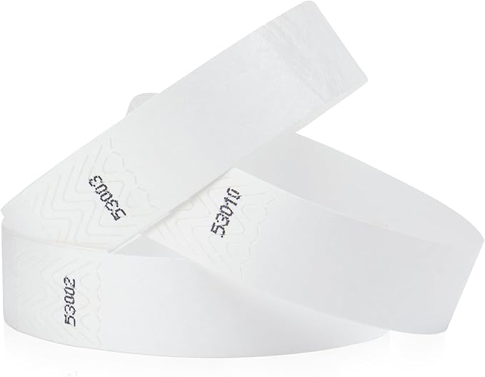 1,000 WristCo White Tyvek Wristbands for Events - Comfortable Tear Resistant Paper Bracelets ID Wrist Bands for Concerts Festivals Admission Party Identification