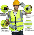 BeautyWill Custom Safety Vest Customized Logo Class 2 High Visibility Reflective Vest with Pockets Construction workwear