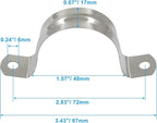 Hordion 10Pcs 1-9/16" Two Hole Strap U Bracket, M40 Rigid Pipe Strap Stainless Steel Conduit Clamp for Fixing Pipe