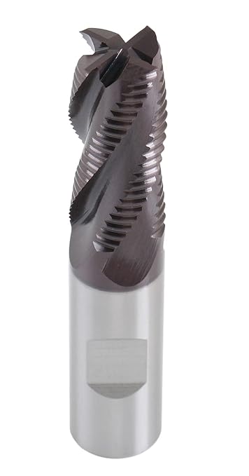 Accusize Industrial Tools 3/4'' Fine Tooth M42 8% Cobalt Tialn Roughing End Mill, 3/4'' Shk Dia, 1-5/8'' Flute Length, 3-3/4'' Oal, 4 Flute, 1104-0034
