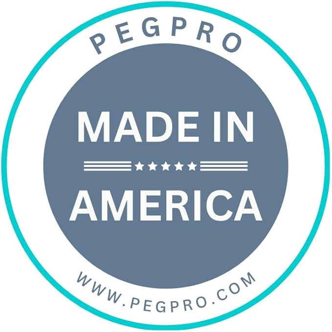 PegPro® J, 1", 2" Hooks Kit for Modern Plastic or Metal Pegboard – Durable Plastic Pegboard Hooks - For Garage, Kitchen, Craft Room, and more (J, 1", 2" Hooks - 50 Pack, Gray)