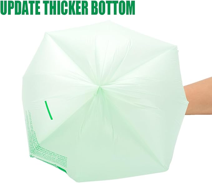 1-2 Gallon Flap Tie Compostable Trash Bags, 120 Count Small Compost Bags, Biodegradable Kitchen Garbage Bags, Food Scrap Waste Bags for Countertop Bin, ASTM D6400, US BPI Certified