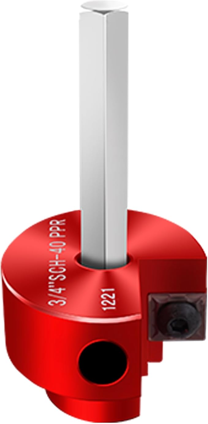 PVC Fitting Saver 1 Inch Head, PVC Reamer, 2" PVC Pipe Reamer with 3/8-Inch Hex Shaft, PVC Socket Saver Plumbing Tool Plastic Pipe Fitting Reamer for Sch.40 PVC CPVC ABS