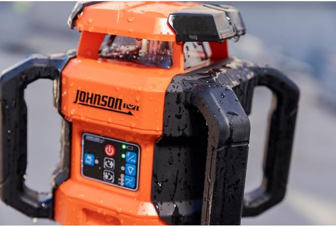 Johnson Level & Tool JRT300-RDHV-S Self-Leveling Red Dual Slope Rotary Laser System, 4,000FT Range, Lithium Ion Batteries, Magnetic Target, Laser Detector, Remote Control, Tripod and 13 FT Grade Rod
