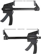 Amazon Basics 6-Piece Trigger Clamp Set, 2 Pack of 4-inch, 4 Pack of 6-inch, Black/Grey