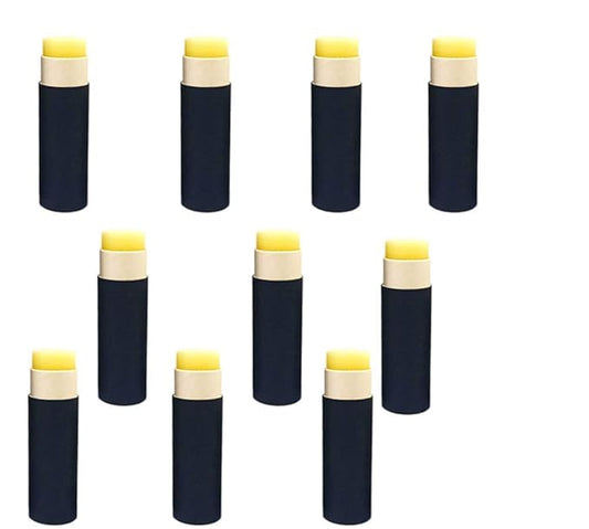 10 Pcs 1 Oz Paperboard Lip Balm Tubes Cardboard Krafts Paper Lipstick Tube Empty Lip Gloss Container Refillable Paper Round Solid Perfume Tube Chapstick Tube DIY Cosmetic Deodorant (Black)-VeraVaultWomen