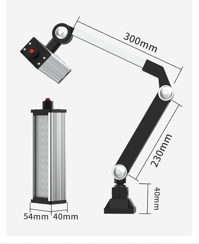 Aluminum Alloy Long Arm CNC Industrial Lighting LED Work Light 800 Lumens 24V LED Lathe Drilling Milling Machine Lights Explosion-Proof Waterproof Light Machine Repairing Lamp (8)