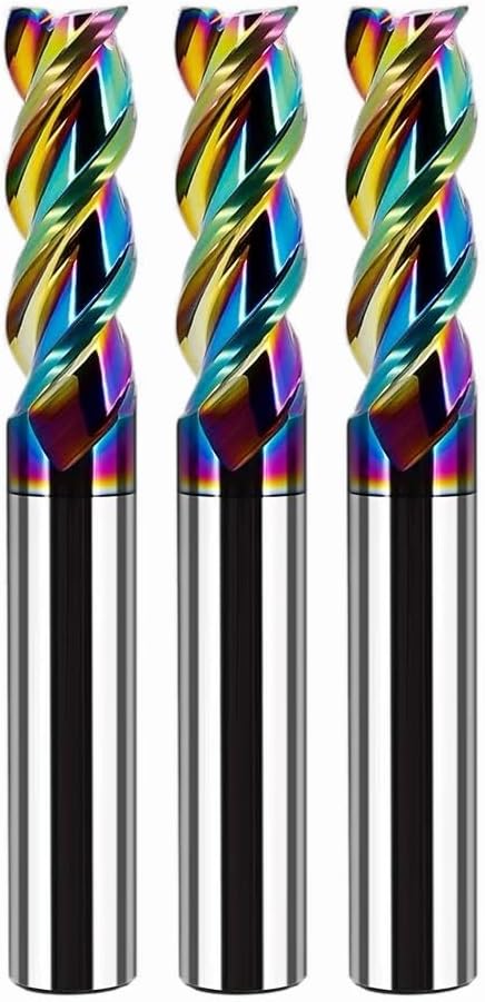 Metric Carbide Square End Mill - 3 Flute - 1 PCS -8.0MM 【 ≈0.31496 inch】 HRC55° DLC Coating for machining Aluminum and Copper Alloys Magnesium Alloys– Mill Bits Sets