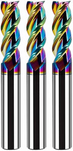 Metric Carbide Square End Mill - 3 Flute - 1 PCS -8.0MM 【 ≈0.31496 inch】 HRC55° DLC Coating for machining Aluminum and Copper Alloys Magnesium Alloys– Mill Bits Sets