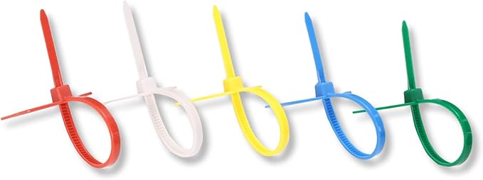 4 in Marker Nylon Cable Ties, Plastic Water Proof Tags, Self-Locking Written-on Cable Marker, Security Seals Label for Cabling, Wire Marking Label, Shipping Hanging Tags - Yellow/ 100pcs