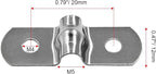 Hordion 50Pcs M5 Two Hole Strap U Bracket, M5 Rigid Pipe Strap Stainless Steel Conduit Clamp for Fixing Pipe (3/16 Inch)