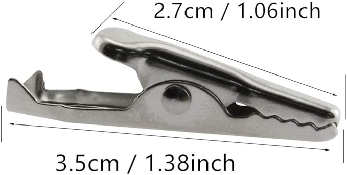 27mm/1.06" Alligator Clips Test Crocodile Clamps Silver Tone - (30 Pcs)
