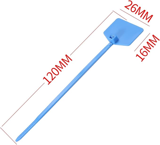 4 in Marker Nylon Cable Ties, Plastic Water Proof Tags, Self-Locking Written-on Cable Marker, Security Seals Label for Cabling, Wire Marking Label, Shipping Hanging Tags - Blue/ 100pcs