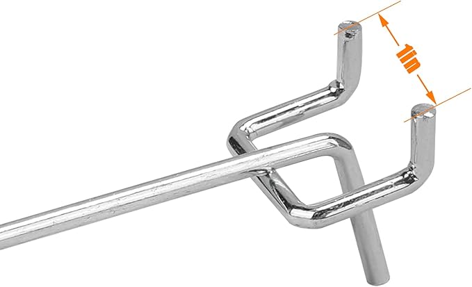 Pegboard Hooks, 6 Inch 50-Pack,Sturdy and Durable L Shape Galvanized Metal suitbale for 1/4 and 1/8 Pegboard Hooks with Rubber Tipped,Pegboard Hooks for Garage,Office,Kitchen,Store(Silver)