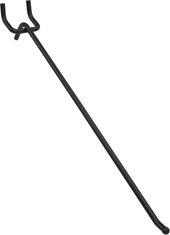 POETISKE Pegboard Hooks 0.2” Diameter 10 inch Black Metal Ball Ending Garden Tool Organizer Fits 1/4’’ Pegboard Garage Wall Hooks 50PCS