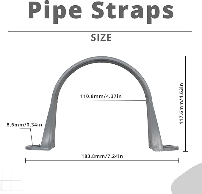 4 Inch 6pcs PVC Pipe Straps Reliable 2-Hole Plastic Conduit Clamps for Secure and Organized Mounting of PVC Pipes Conduits, and Cables UL Certified for Safety